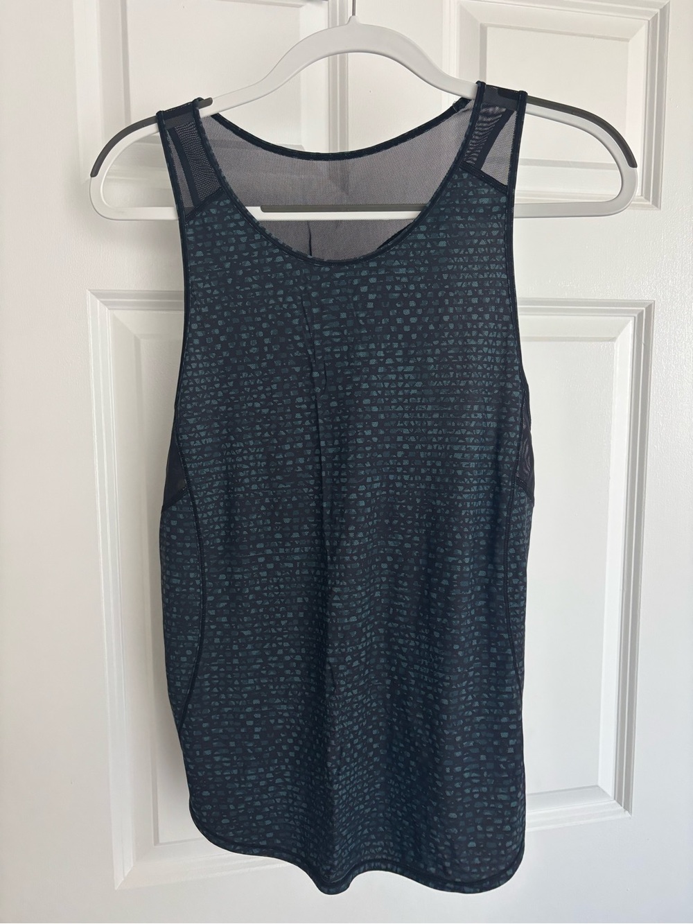 lululemon athletica Black Tank Top with Teal Micro-Print